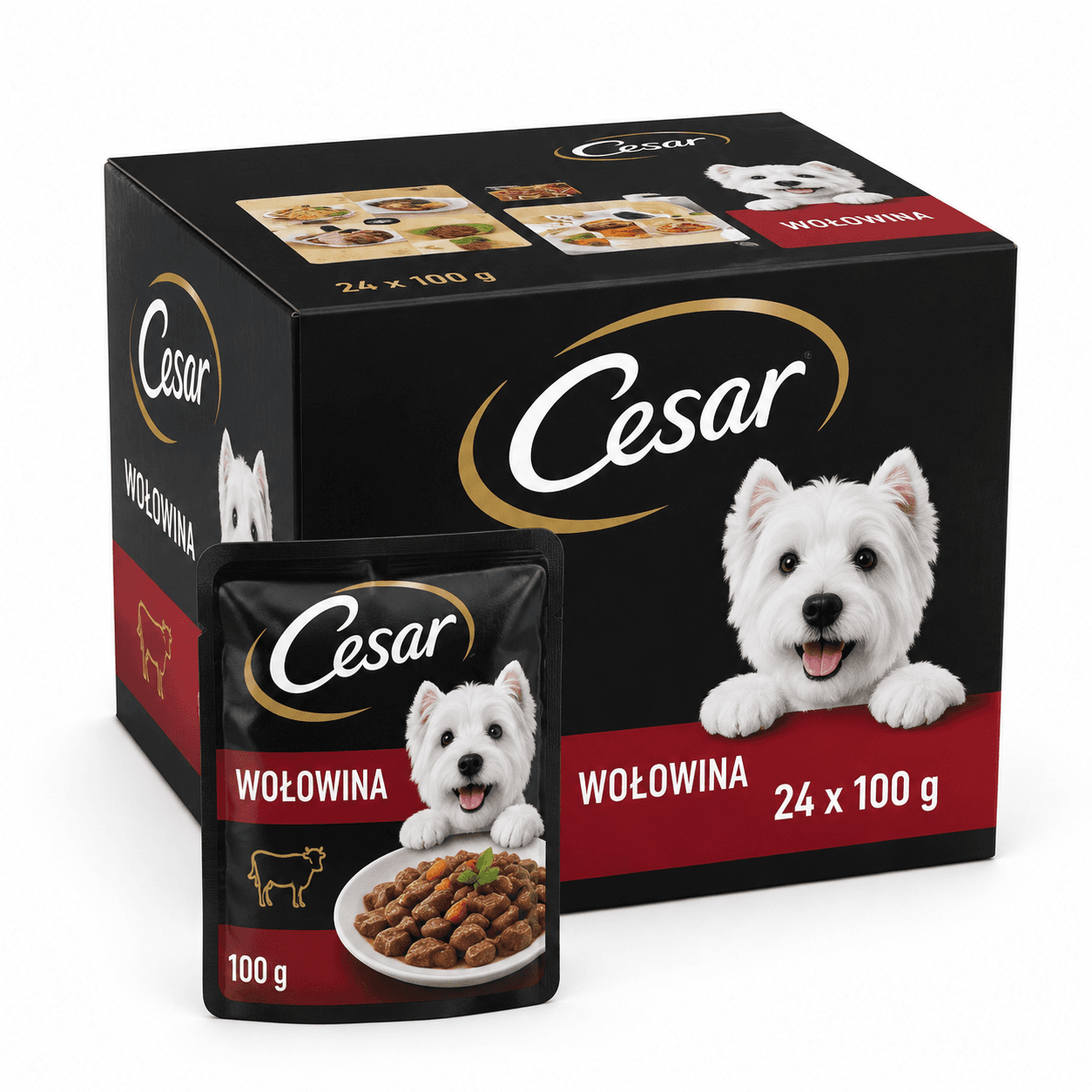Karma mokra Cesar wołowina